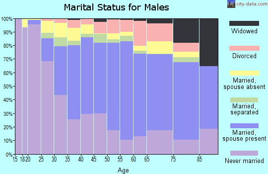 Zip code 19082 marital status for males