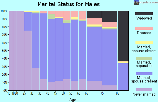 Zip code 19083 marital status for males