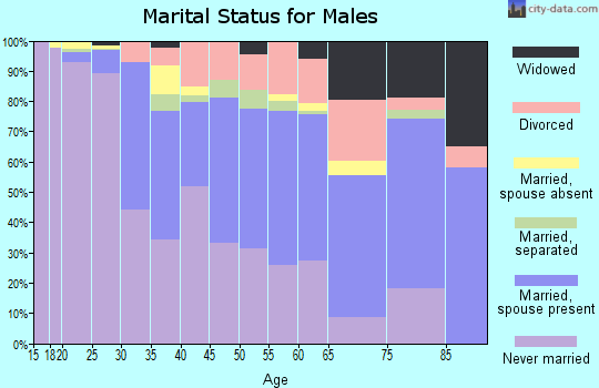 Zip code 19135 marital status for males