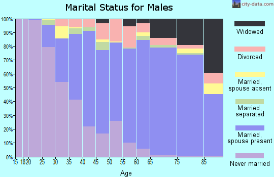 Zip code 19154 marital status for males