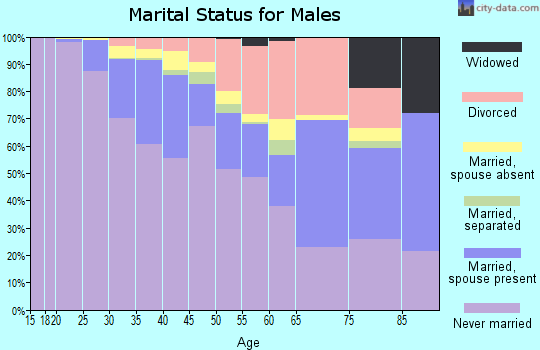 Zip code 20009 marital status for males