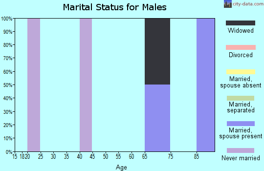 Zip code 20612 marital status for males
