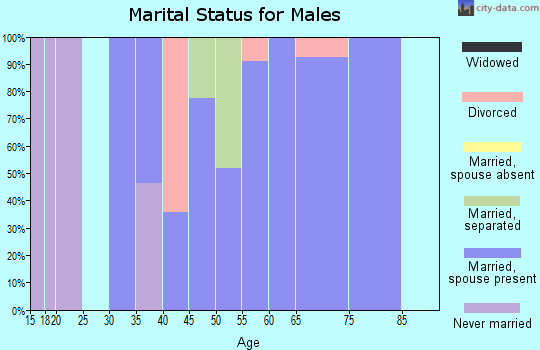 Zip code 20621 marital status for males