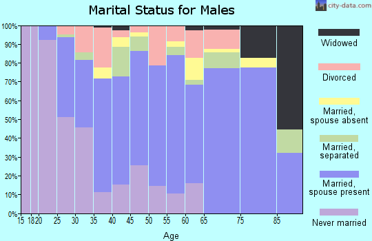 Zip code 20653 marital status for males