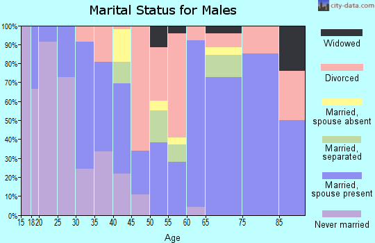 Zip code 20714 marital status for males