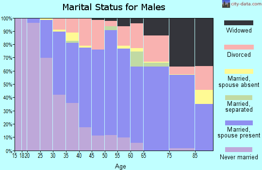 Zip code 20716 marital status for males