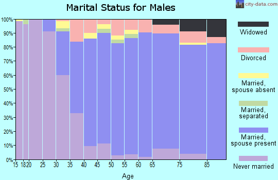 Zip code 20721 marital status for males