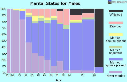 Zip code 20772 marital status for males
