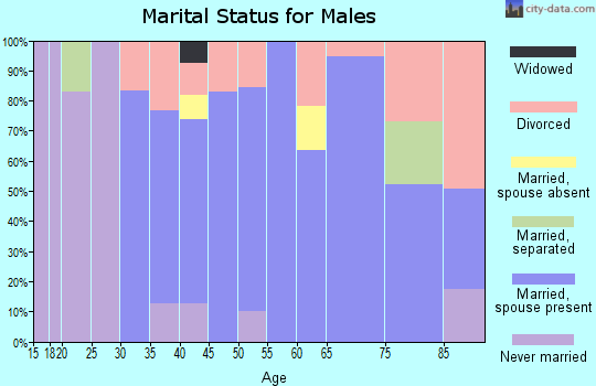 Zip code 20776 marital status for males