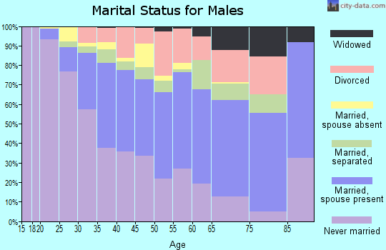 Zip code 20785 marital status for males