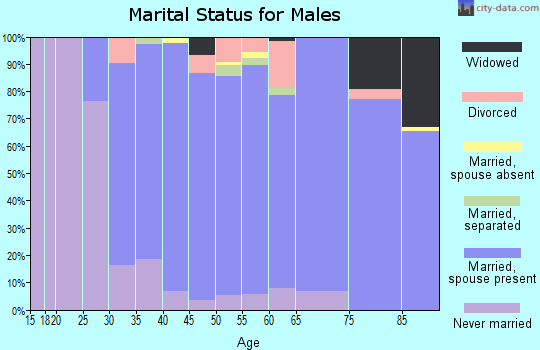Zip code 20816 marital status for males