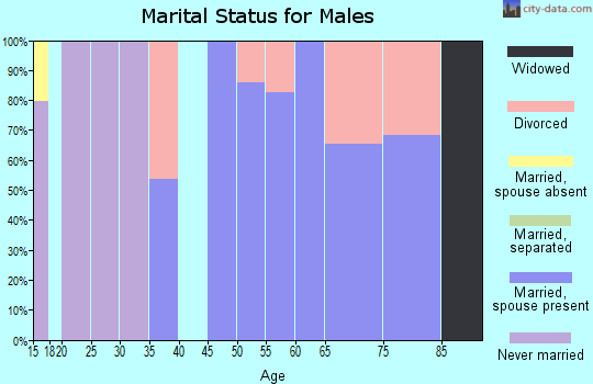 Zip code 20818 marital status for males