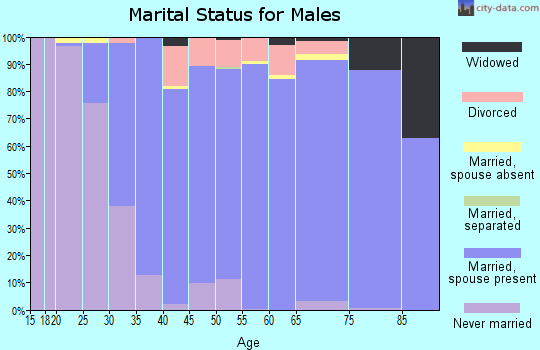 Zip code 20832 marital status for males