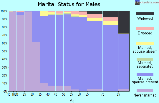 Zip code 20854 marital status for males