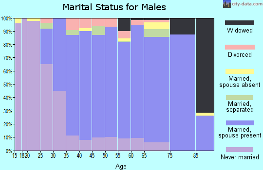 Zip code 20872 marital status for males