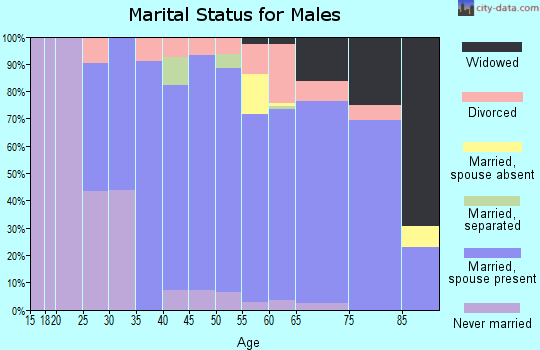 Zip code 21054 marital status for males