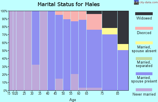Zip code 21057 marital status for males