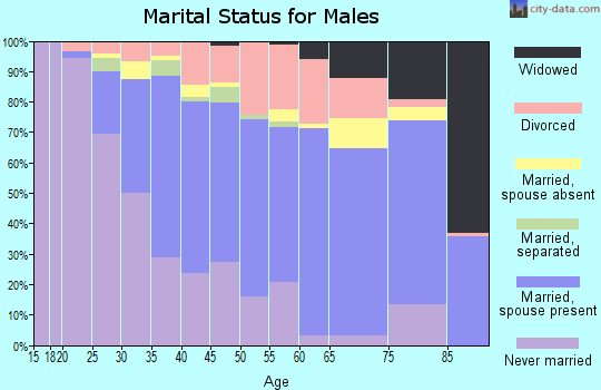 Zip code 21060 marital status for males