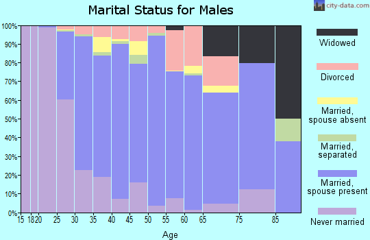 Zip code 21075 marital status for males