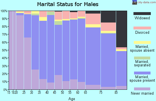 Zip code 21093 marital status for males