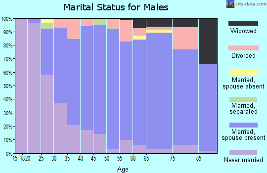 Zip code 21108 marital status for males