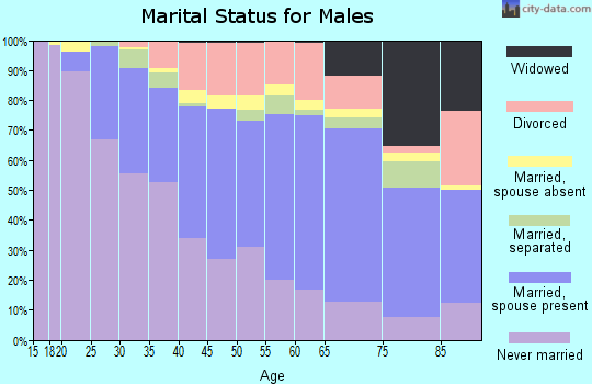 Zip code 21206 marital status for males