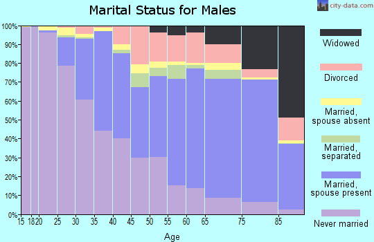 Zip code 21207 marital status for males