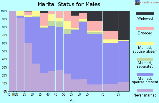 Zip code 21237 marital status for males