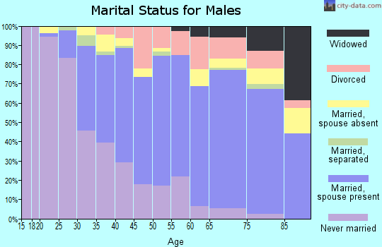 Zip code 21403 marital status for males