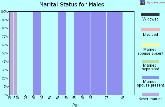 Zip code 21405 marital status for males