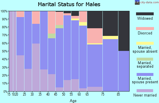 Zip code 21536 marital status for males