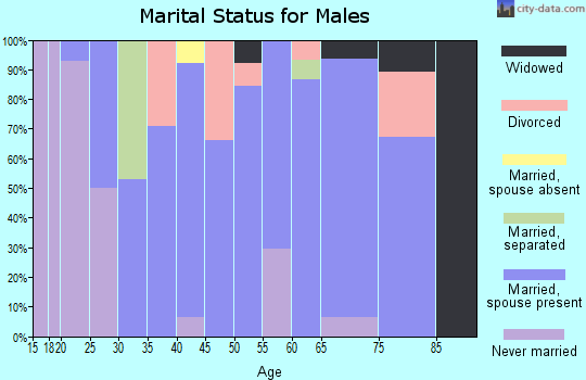 Zip code 21545 marital status for males