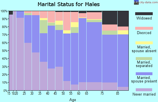 Zip code 21613 marital status for males