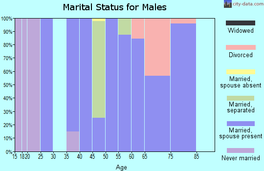 Zip code 21622 marital status for males