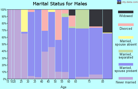 Zip code 21631 marital status for males