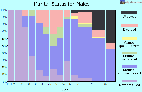 Zip code 21632 marital status for males