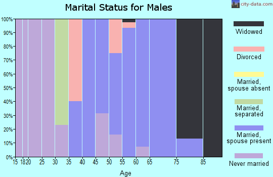 Zip code 21636 marital status for males