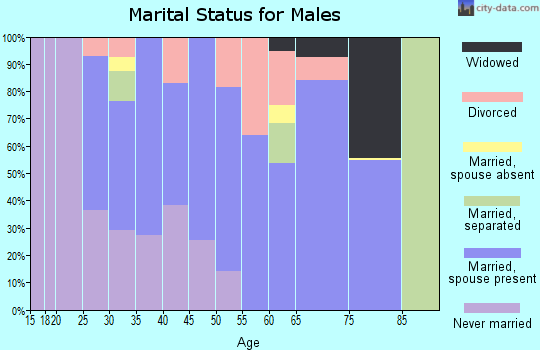 Zip code 21638 marital status for males