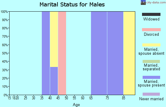 Zip code 21641 marital status for males
