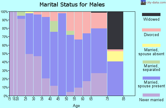 Zip code 21643 marital status for males