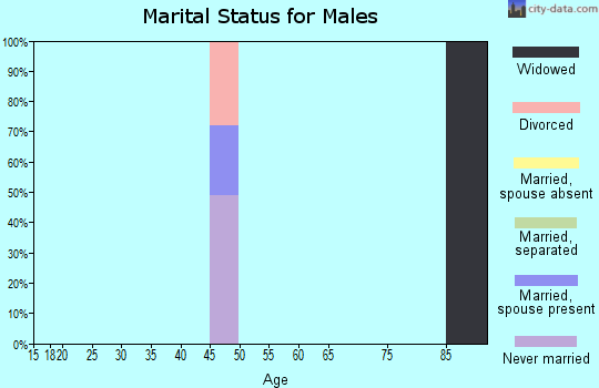 Zip code 21650 marital status for males