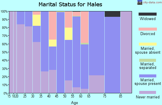 Zip code 21651 marital status for males