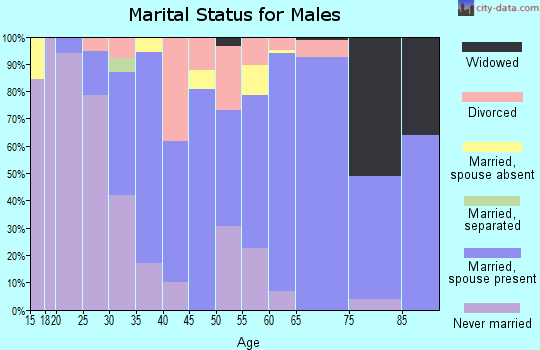 Zip code 21655 marital status for males