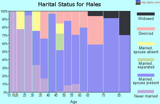 Zip code 21658 marital status for males