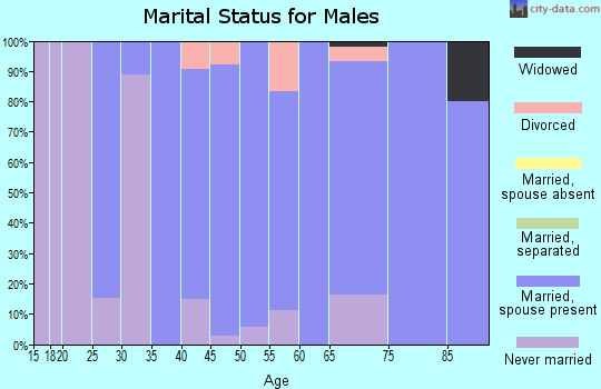 Zip code 21668 marital status for males