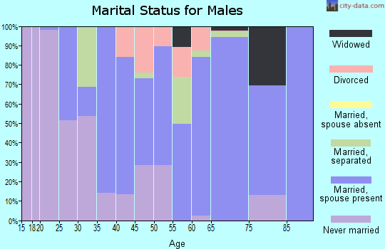 Zip code 21673 marital status for males