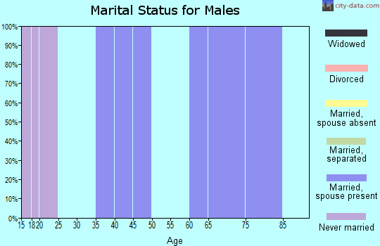 Zip code 21679 marital status for males
