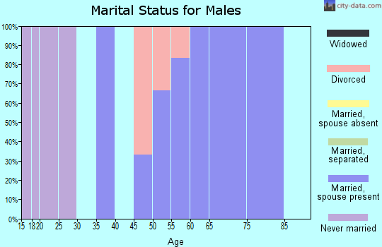 Zip code 21718 marital status for males