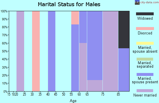 Zip code 21766 marital status for males