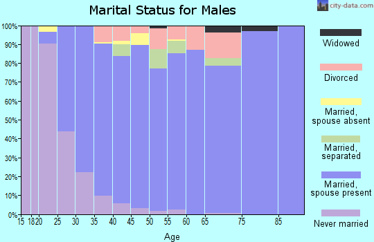 Zip code 21774 marital status for males